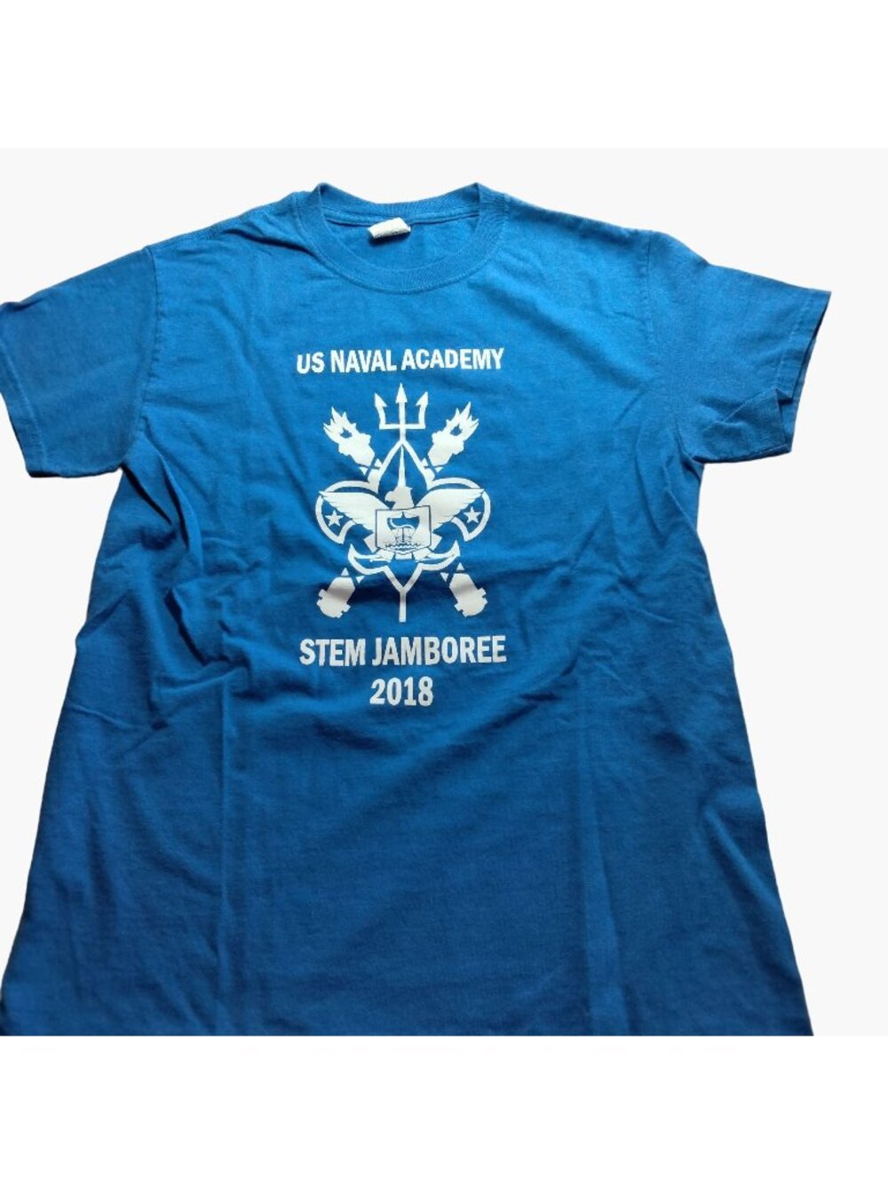 Naval Academy STEM Jamboree Tee T Shirt 2018 Youth Large Blue White